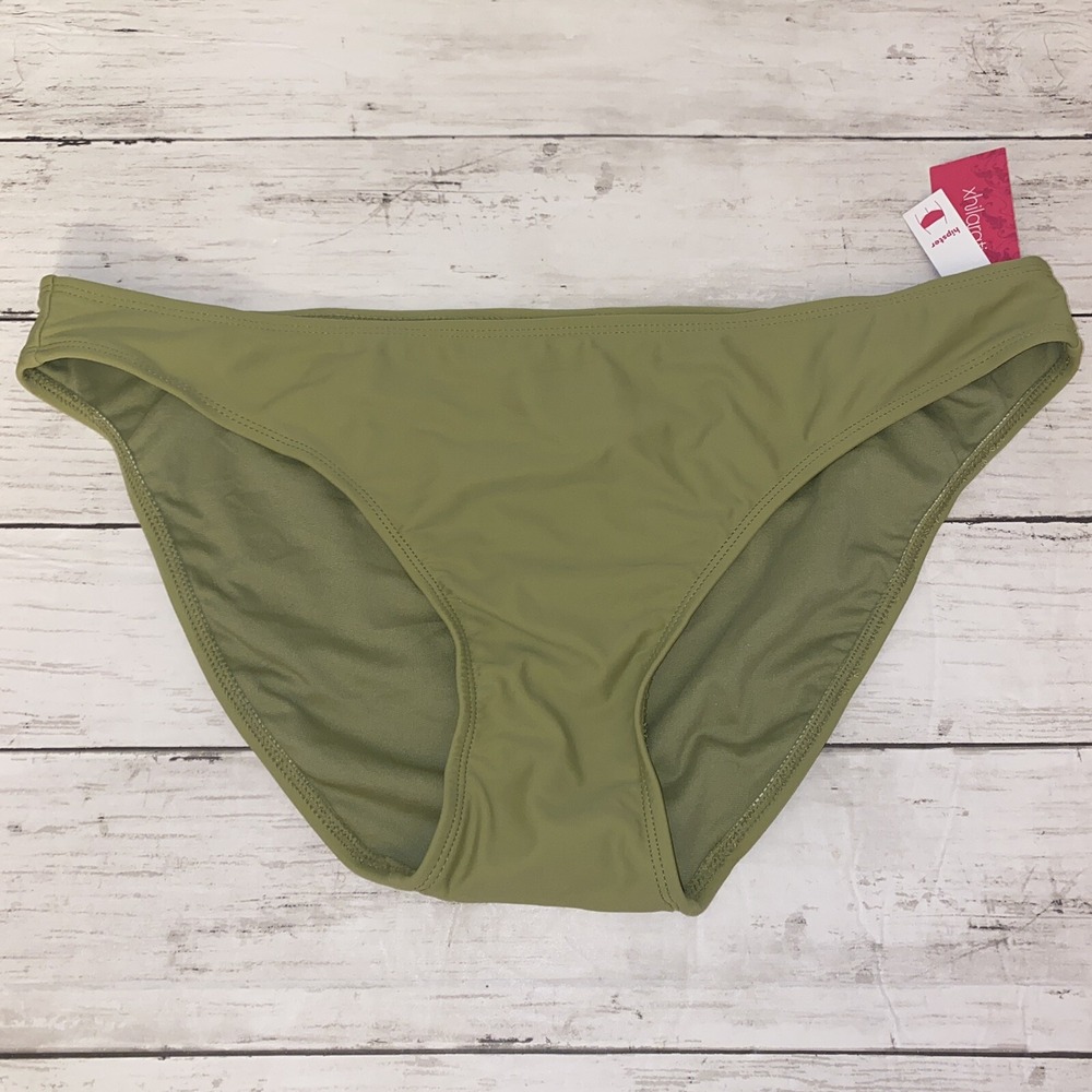 Xhilaration Bikini Bottom Womens XL Green Solid Hipster Swim Target NEW XL‎
